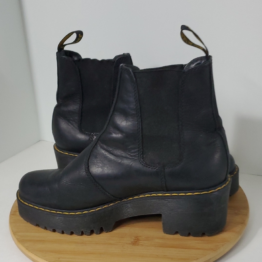 Doc Martens Rometty Leather Platform Chelsea Boots Black Leather Women's 9 - Picture 7 of 12